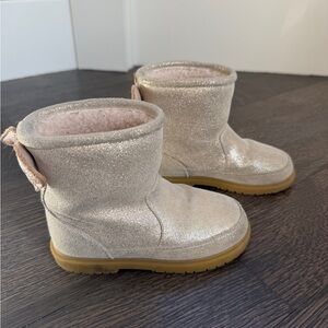 Glittery Beige Kids Boots